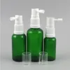 20x Glas Groen Lege Hervulbare Nasale Spray Fles met Plastic Wit Verstuiver Make-up Water Container Reizen Home Gebruik 5ml-100ml