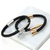 Mcllroy -armband män brackelts armband pulseiras 6mm väv äkta läder nagel armband charm kärlek manschett armband masculina8217731