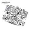 Ainuoshi Fashion 925 Sterling Silver volledige verlovingsringsets gesimuleerde diamant bruiloft zilveren 3 stuks ringen sieraden y200106