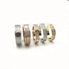 Titanium stalen bandringen met volledige diamant Zirkonia bruidsverlovingsringen Trouwring voor dames en heren Maat 5-11314m