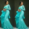 Aso Ebi Size Plus Size Suknie wieczorowe Peplum One Shoulder Mermaid Lace Prom Dresses African Dubai Party Suknie LJ201119