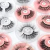 1 par de cílios de cílios redondos contêiner de pacote de pacote 3d lash suprimento de papelão colorido cílios de maquiagem natural