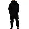 2021 heren pure kleur splitsen jumpsuit mannen uit een stuk kledingstuk pyjama playsuit rits hoodie mannelijke onesie jumpsuits overall Hombre1