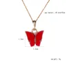Mode papillon collier chaîne en or 2020 nouveau charme chaud acrylique papillon colliers pour femmes bijoux
