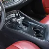 Garniture de décoration de couvercle de panneau de changement de vitesse central en Fiber de carbone ABS pour Dodge Challenger 2015 + accessoires d'intérieur automobile,