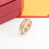 Mode Ring Trouwringen voor Vrouwen Titanium Staal Volledige Diamant Zirconia Verlovingsring Maat 5116103051