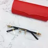 Gafas Retro cuadradas con espejo plano para hombre, sin montura, para miopía femenina, montura de gafas de moda masculina de Metal 0048O