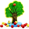 Pedagogiska träblock leksaker kreativ magnetisk äppelträd baby leksak tidig barndom förskola träning present