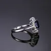 ユダヤ人プリンセスダイアナはサファイアリング925スターリングシルバーリングを作成しました婚約指輪銀925宝石ジュエリー20272G