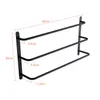 Sus304 Aço Inoxidável Matte Preto Banheiro Acessórios Set Stick Camadas Toalhas Bar Three Bars Towel Rack 17,72 polegadas Barras KJWY003HEI-45cm