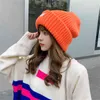 Loose Big Head Knitted Hat Women's Warm Wool Hat Satin Outdoor Autumn and Winter Show Small Face Dome Hat Clothing Accessories 220124