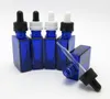 10 X 30ML Blue Glass Square Dropper Bottle, 30 CC Small Beauty Cosmetic Oil Bottle with