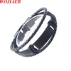 WOJIAER Men Retro Leather Black Charm Bracelets Wristband Cuff For Wrap Braided Woven Multilayer Bangle Jewelry BC012