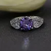 New Style Round Cz Crystal Rings For Women Silver Plated Ring Set Fair Trendy Jewelry Romantic Gifts For Anniversary