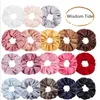 30 colori seta capelli Scrunchie raso elastico solido fasce donne ragazze copricapo coda di cavallo accessori per capelli