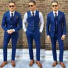 traje homme Por Encargo Azul Real Hombres Traje Traje De Hombre Casual Delgado Hombres Trajes De Negocios Chaqueta Pantalones Vest1291L