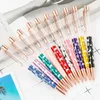 Desenhos animados DIY Tubo Vazio Metal Ballpoint Canetas Estudante Escrita Presente Auto-preenchimento Flutuante Glitter Crystal Caneta Novo Design