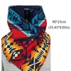 スカーフ冬の幾何学的な三角形の模様の大きいスカーフのラップ調節可能なボタン首の暖かい寒い天気ネッカーチオShawl毛布