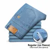 Erkekler kış kot pantolon sıcak kalın streç denim polar jean düz fit pantolon erkek pamuk pantolonlar erkek büyük boy 40 42 44 201128