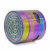 Heißer Verkauf Kräutermühle, Größe 63 mm, 4 Stück, eisblauer Regenbogen, Zinklegierung, Mühle, Regenbogenlabyrinth, DHL