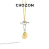 Koreansk stil S925 Sterling Silver Halsband In Oregelbunden konvave-konvex Guldfolie Tag Halsband Cool Gold Plated Charm Q0531