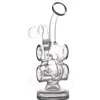 Mini Dab Rigs smoking water pipe Recycler bong Double Barrel Percolator honeycomb bong With 14mm Joint glass oil burner pipe