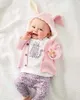 2020 neu Herbst Warme Schöne Infant Baby Mädchen Jungen Jacke Mantel 3D Ohren Mit Kapuze Langarm Einreiher Solide Mäntel