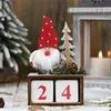 Weihnachten Desktop Ornament Santa Claus Gnome Kalender Holz Weihnachten Advent Countdown Ornament Home Tabletop Decor JK2010XB