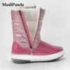 MudiPanda Bottes d'hiver pour enfants pour enfants filles chaussures garçon plus velours peluche chaude botte de neige légère 5 6 8 9 10 11 ans LJ201202