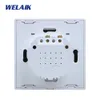WELAIK UK Touch-Switch Crystal-Glass Panel-Switch Wall-Intelligent Switch-Smart-Switch 1gang-1way LED-Lamp B1911CW/B T200605