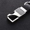 Wholesale High Quality Business Mens Gift Silver Metal Key Chain Black Leather Car Keychain in Stock