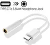 USB 3.1 Typ-C till 3,5 mm hörlurar Kabeladapter Typ C USB-C Man till kvinnlig Jack USB 3.1 Audio Aux Cord Adapter för typ-C Smartphone Huawei