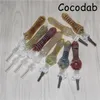 Glass Nectar Kit med kvartspetsar Hookahs Dab Straw Pipes Oil Rigs Silicone Smoke Pipe R￶kningstillbeh￶r DHL