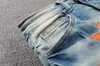 Мужские дизайнерские джинсы Star High Elastics Проблемные рваные Slim Fit Motorcycle Biker Denim For Men s Fashion Black Pants # 031