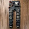 Denim Designer Moto Bike Jeans rectos para hombres Tamaño 28-38 40 42 Otoño Primavera Hip Hop Punk Rock Streetwear Trouers 201116