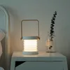 휴대용 랜턴 크리에이티브 충전 야간 조명 읽기 램프 랜턴 접이식 LED 테이블 나무 핸들 흰색 회색 1