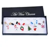 Hoomall 6PCs Box Mixed Wine Charms Christmas Decorations For Home Table Wedding Champagne Tree Snowman Pendant New Year Party222S