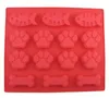 Matkvalitet Ice Cube Brickor Cooler Puppy Paw Bone Rocket Cake Pan Silikon Treats Biscuit Baking Mold Cookie Cutter Red Sn2214
