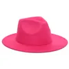 Wide Brim Hats Fedora Hat Men Women Imitation Woolen Winter Felt Fashion Black Top Jazz Fedoras Chapeau1