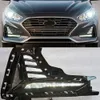 1Pair Car Dayime Running Light DRL LED Daylight Fog Lamp White LED Foglight för Hyundai Sonata 2018 2019 2020