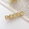 2022 Elegant Opal Gold Grip Back Of Korean Style Clamps Hair Clip Headdress Girls Fashion Hairpin Accessories For Woman