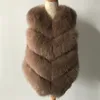 Tatyana Furclub 자연 조끼 코트 여성 진짜 여우 자켓 패션 따뜻한 소녀 모피 Y201012