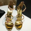 Hot Sale New fashion shoe female designer high heel sandal leather material original heel height 12.5 cm size 35-42