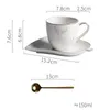 Nordic Elk Golden Edge Coffee Mug With Leaf Shape Tray Teaspoon Set Cafe Household Tumbler Cappuccino Espresso Cup Holder