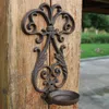 Kaarsenhouder wandbevestiging SCONCE Gietijzer S Stick Tealight Wedding Home Garden Decor Hanging Vintage Y200109