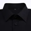 Business Casual Men's Dress Shirt Regular Fit White Black Light blue Cotton Long Sleeve Shirts 220215