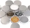 Atacado caixas de armazenamento caixas de alumínio rodada latas com tampa, 2 oz metal latas de alimento recipientes parafusos parafusos para ofícios gcf14229