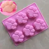 DIY pata em forma de molde do bolo dos desenhos animados mão feita Silicone sabão moldes resistentes ao calor sílica gel moldes rosa
