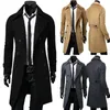 Fashion-Men Wool Trench Coats Jacka Klassisk Slim Lapel Peaat Mens Winter Double Breasted Long Coats Ytterkläder