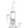 Hookahs 12.4inches Glass water bongs Twin Cage Junior pipe 3-5mm thickness Bubbler
